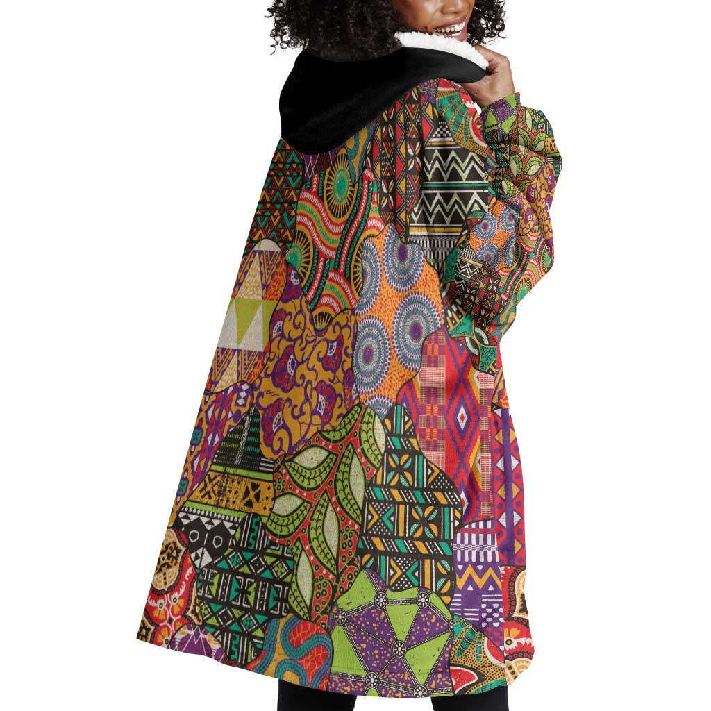 Traditional Ethnic African Vintage Motifs Wearable Blanket Hoodie LT9