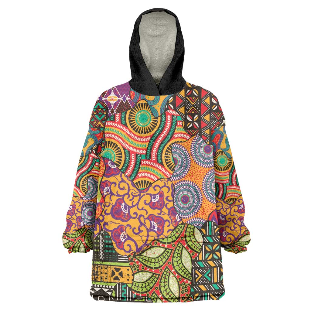 Traditional Ethnic African Vintage Motifs Wearable Blanket Hoodie LT9