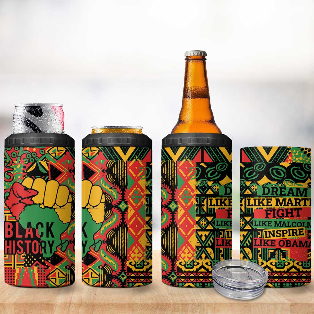 Black History Black Month Dream Like 4 in 1 Can Cooler Tumbler LT9
