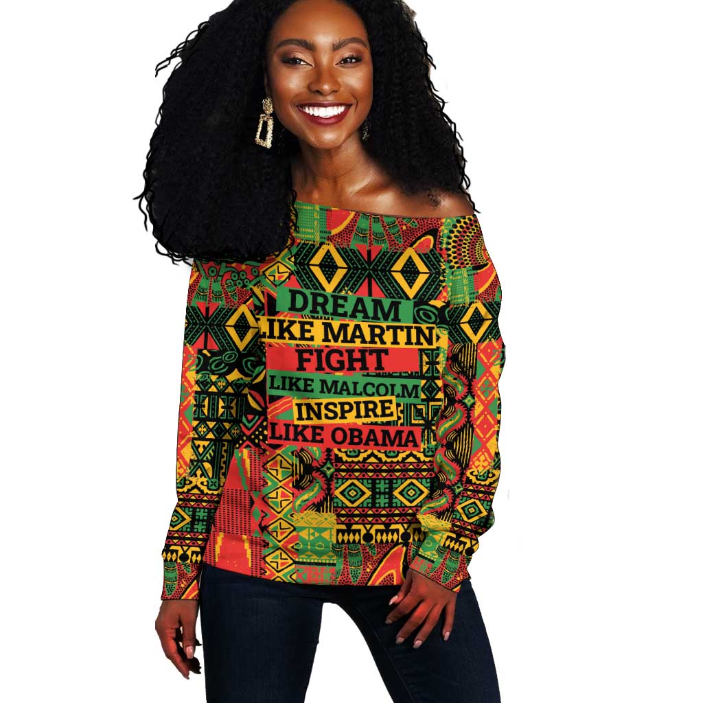 Black History Black Month Dream Like Off Shoulder Sweater LT9