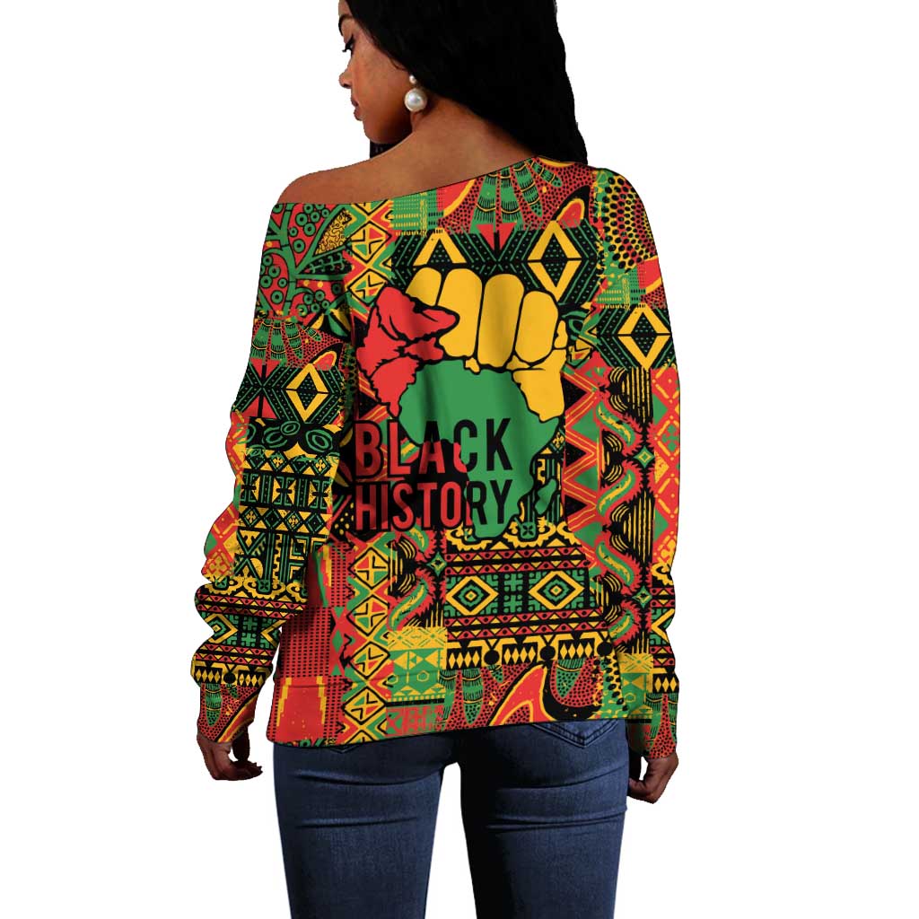 Black History Black Month Dream Like Off Shoulder Sweater LT9