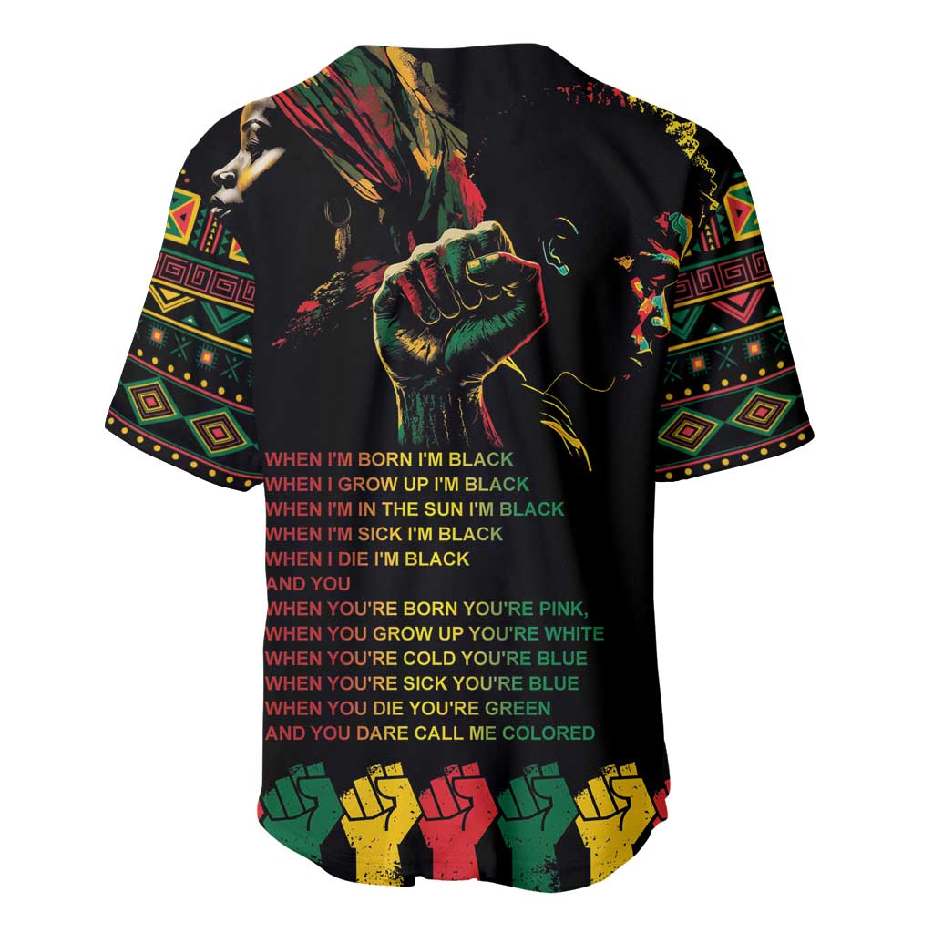 When I'm Born I'm Black Baseball Jersey Black History Black Month LT9