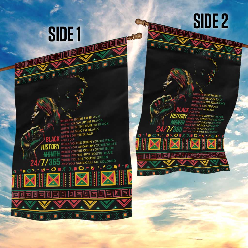 When I'm Born I'm Black Garden Flag Black History Black Month LT9