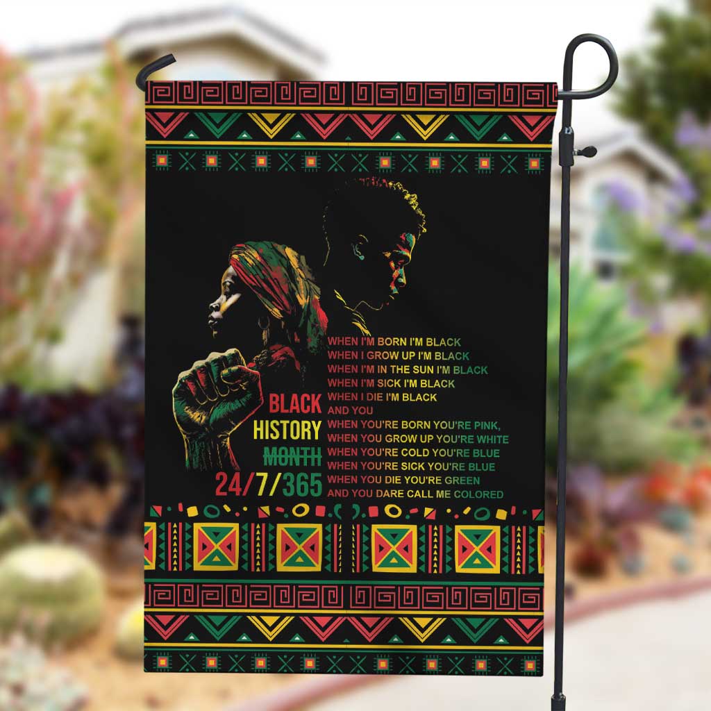 When I'm Born I'm Black Garden Flag Black History Black Month LT9
