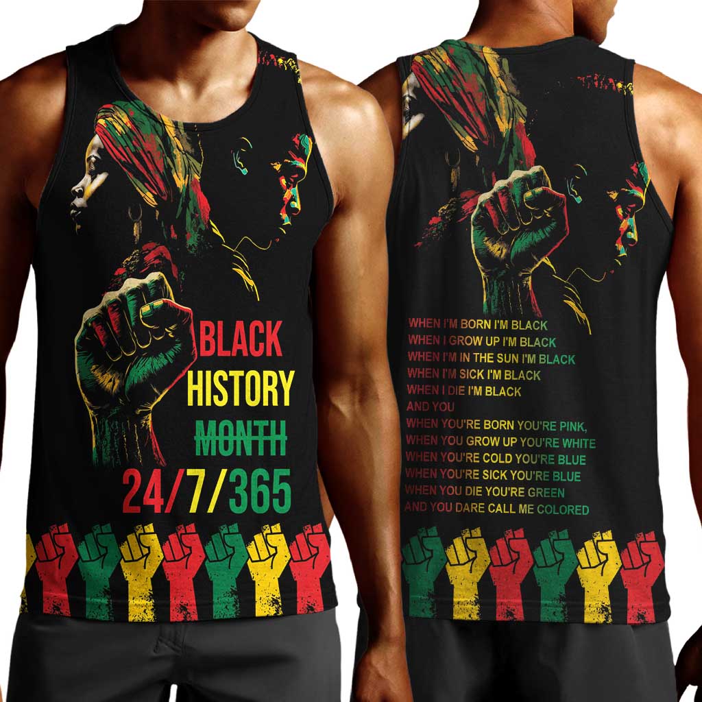 When I'm Born I'm Black Men Tank Top Black History Black Month LT9