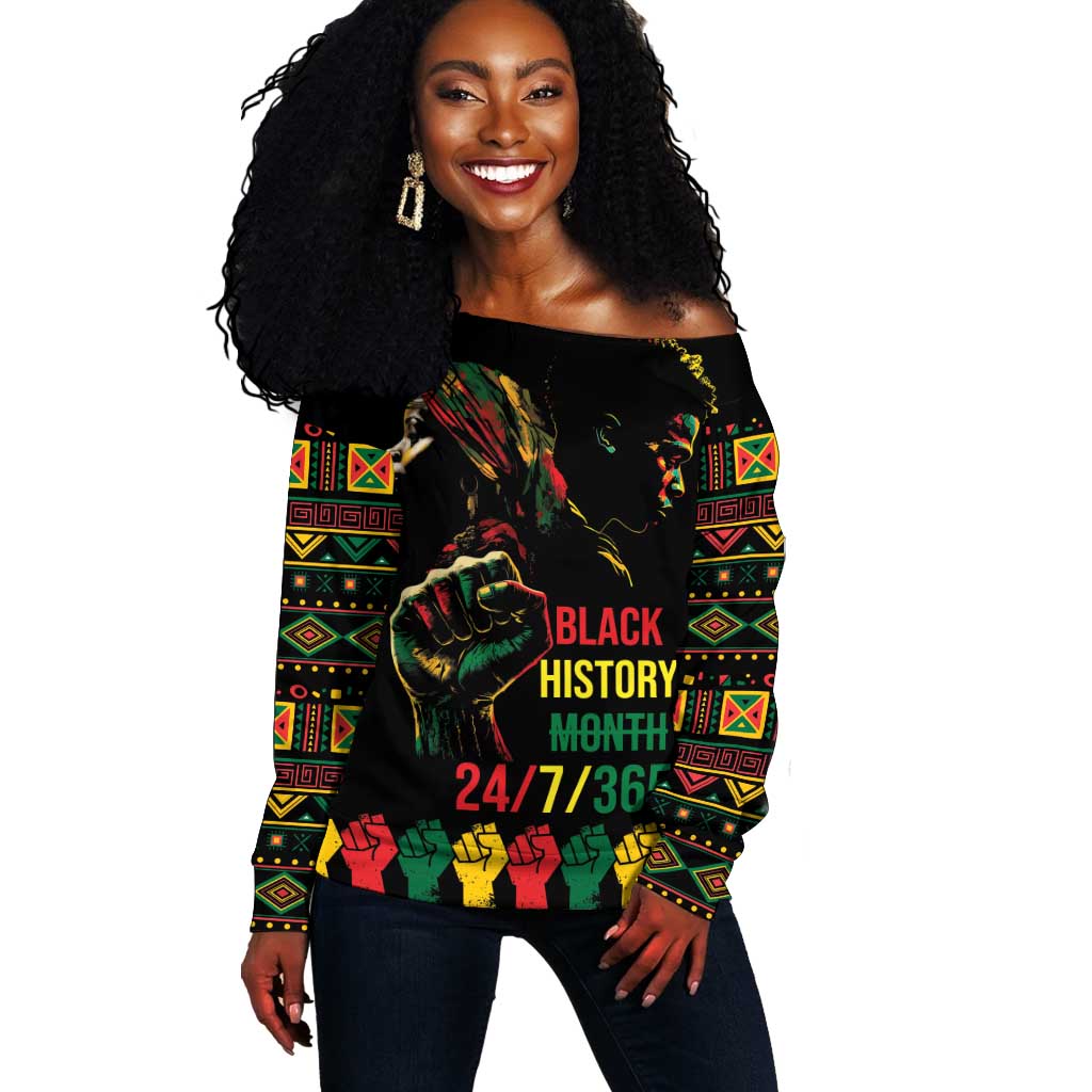 When I'm Born I'm Black Off Shoulder Sweater Black History Black Month LT9