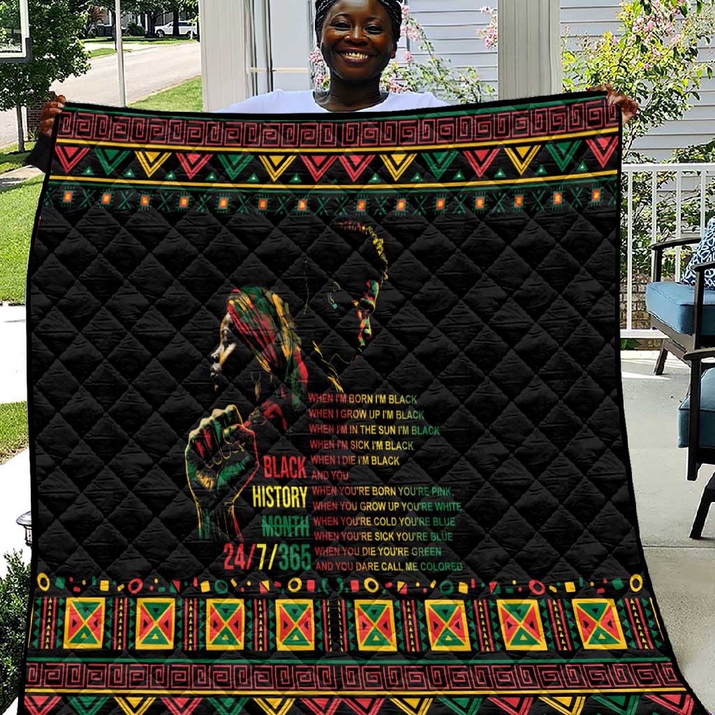 When I'm Born I'm Black Quilt Black History Black Month LT9