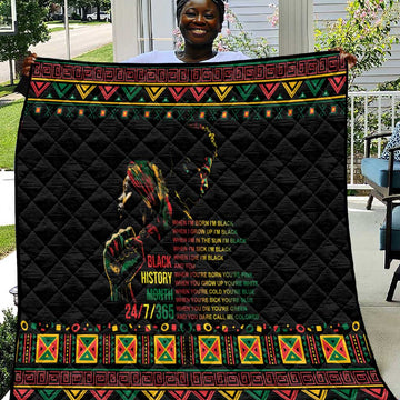 When I'm Born I'm Black Quilt Black History Black Month LT9