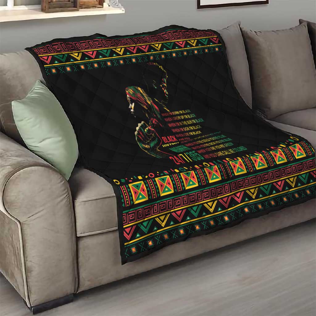 When I'm Born I'm Black Quilt Black History Black Month LT9