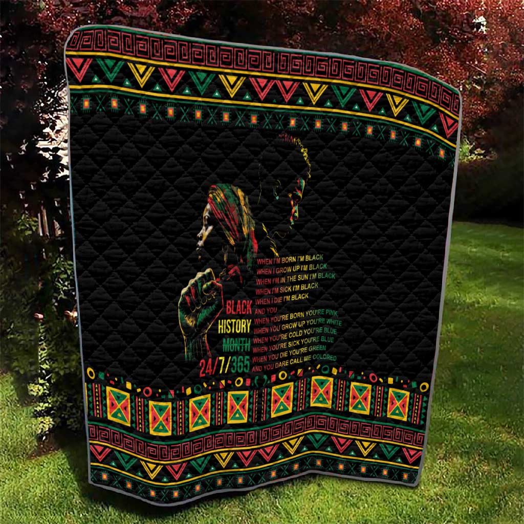 When I'm Born I'm Black Quilt Black History Black Month LT9