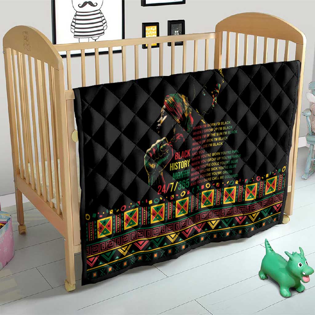 When I'm Born I'm Black Quilt Black History Black Month LT9