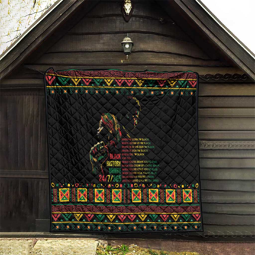 When I'm Born I'm Black Quilt Black History Black Month LT9