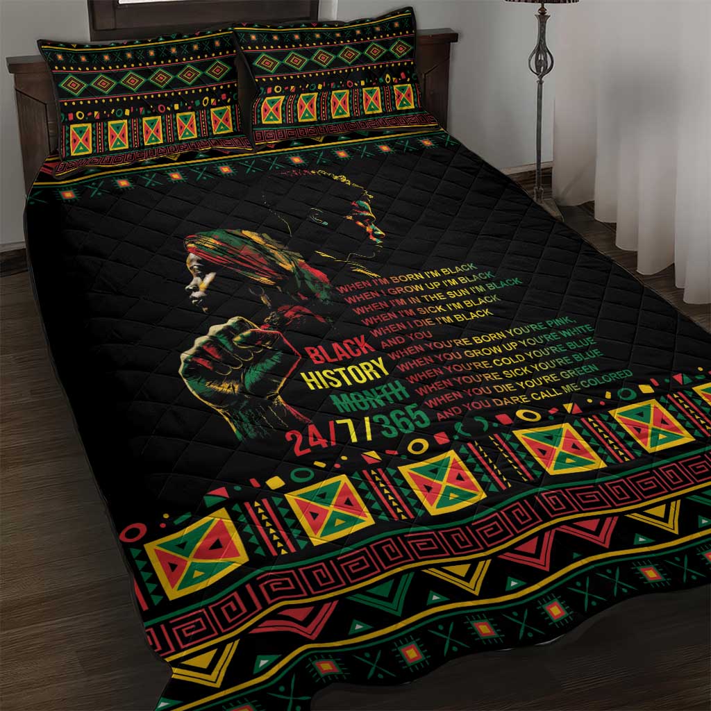 When I'm Born I'm Black Quilt Bed Set Black History Black Month LT9
