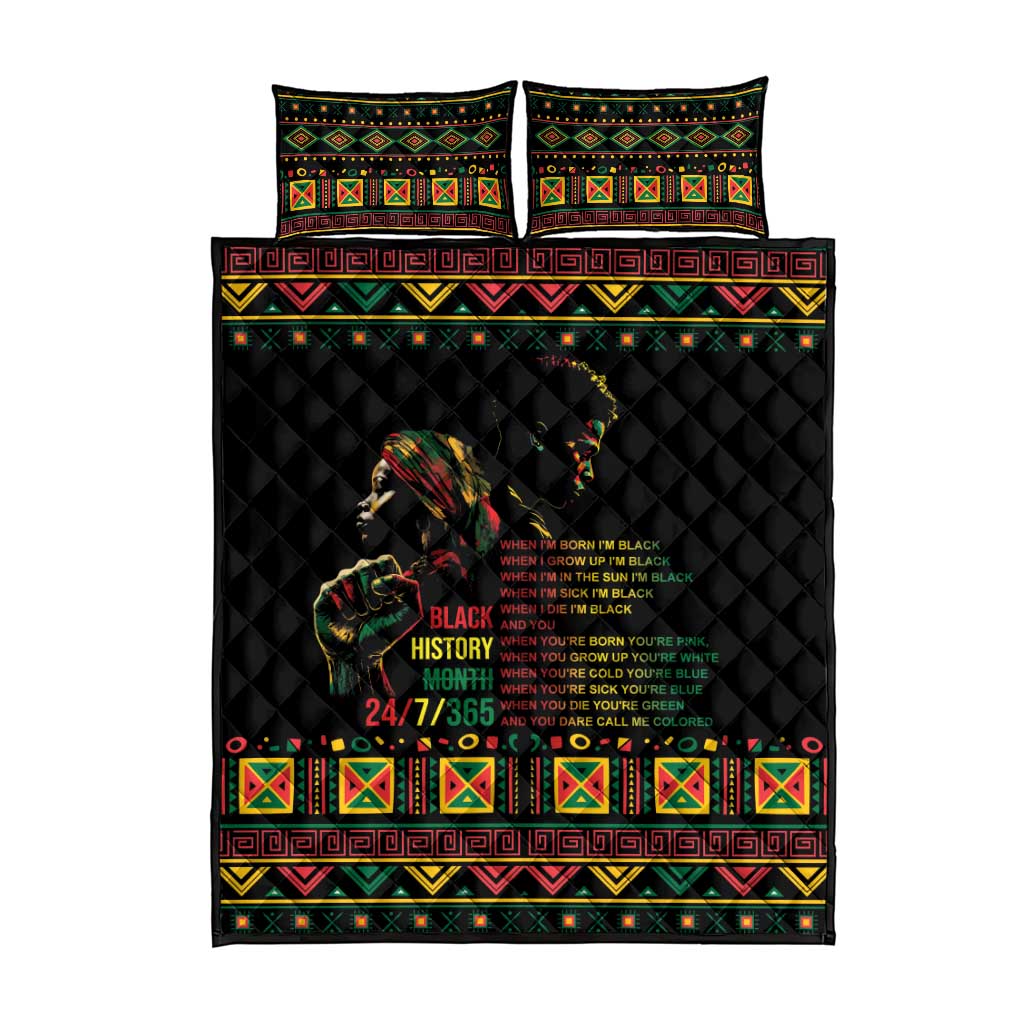 When I'm Born I'm Black Quilt Bed Set Black History Black Month LT9
