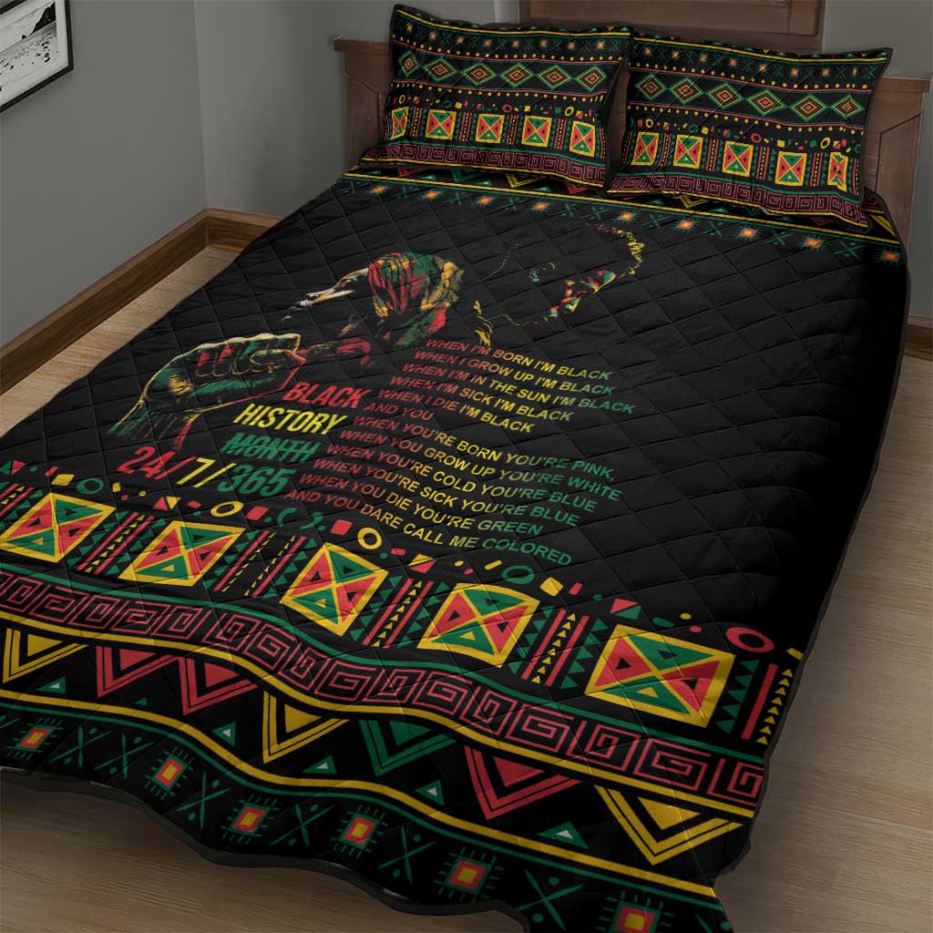 When I'm Born I'm Black Quilt Bed Set Black History Black Month LT9