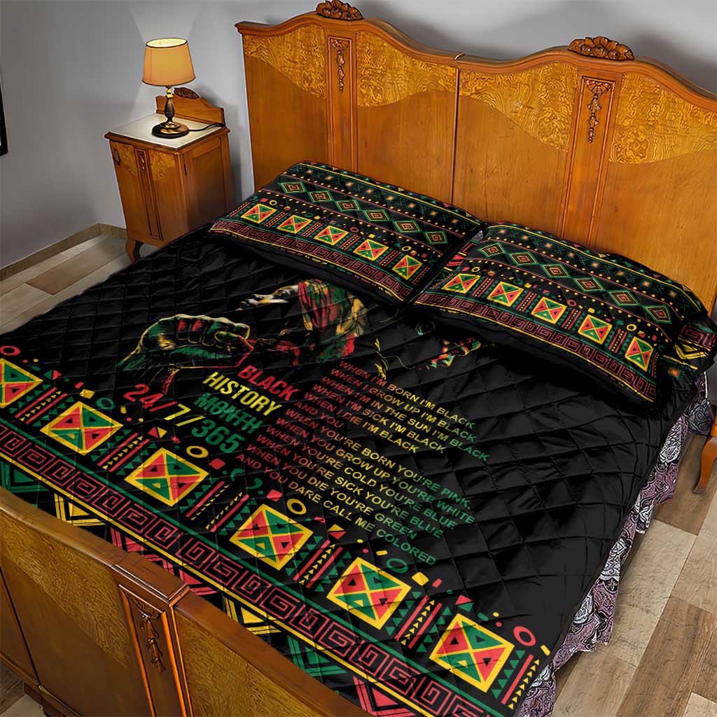 When I'm Born I'm Black Quilt Bed Set Black History Black Month LT9