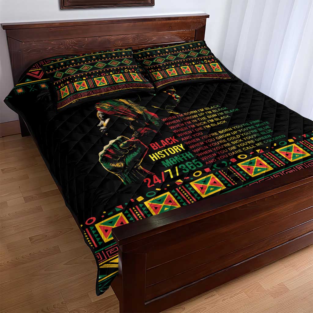 When I'm Born I'm Black Quilt Bed Set Black History Black Month LT9