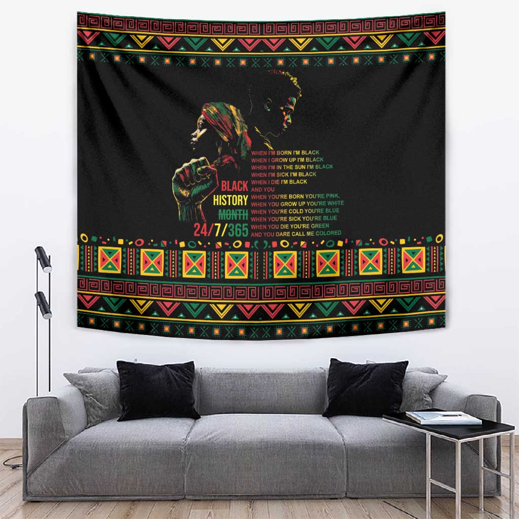 When I'm Born I'm Black Tapestry Black History Black Month LT9