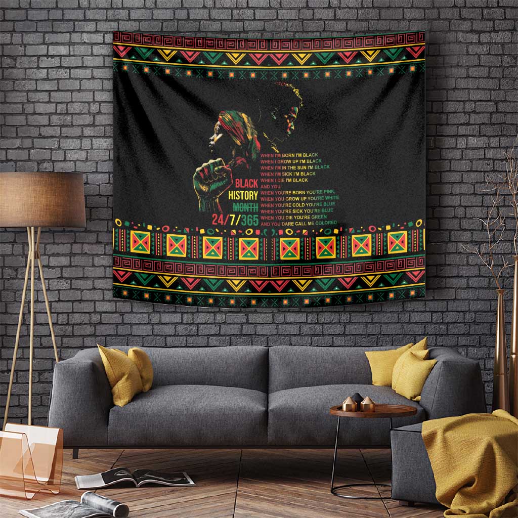 When I'm Born I'm Black Tapestry Black History Black Month LT9