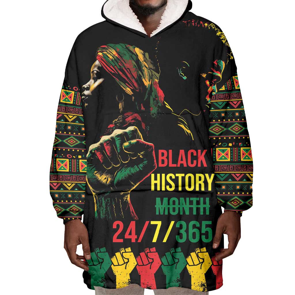When I'm Born I'm Black Wearable Blanket Hoodie Black History Black Month LT9