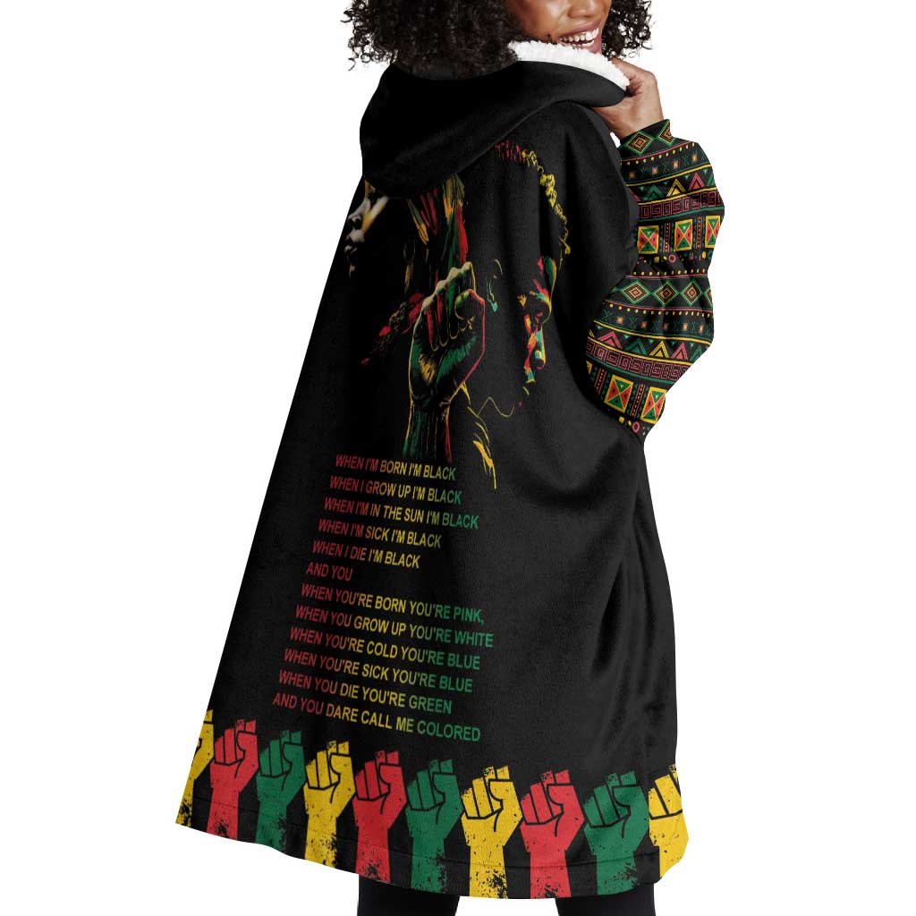 When I'm Born I'm Black Wearable Blanket Hoodie Black History Black Month LT9