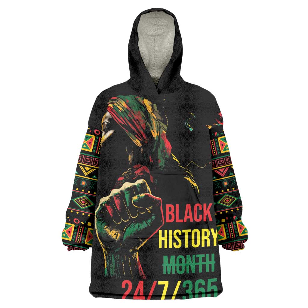 When I'm Born I'm Black Wearable Blanket Hoodie Black History Black Month LT9