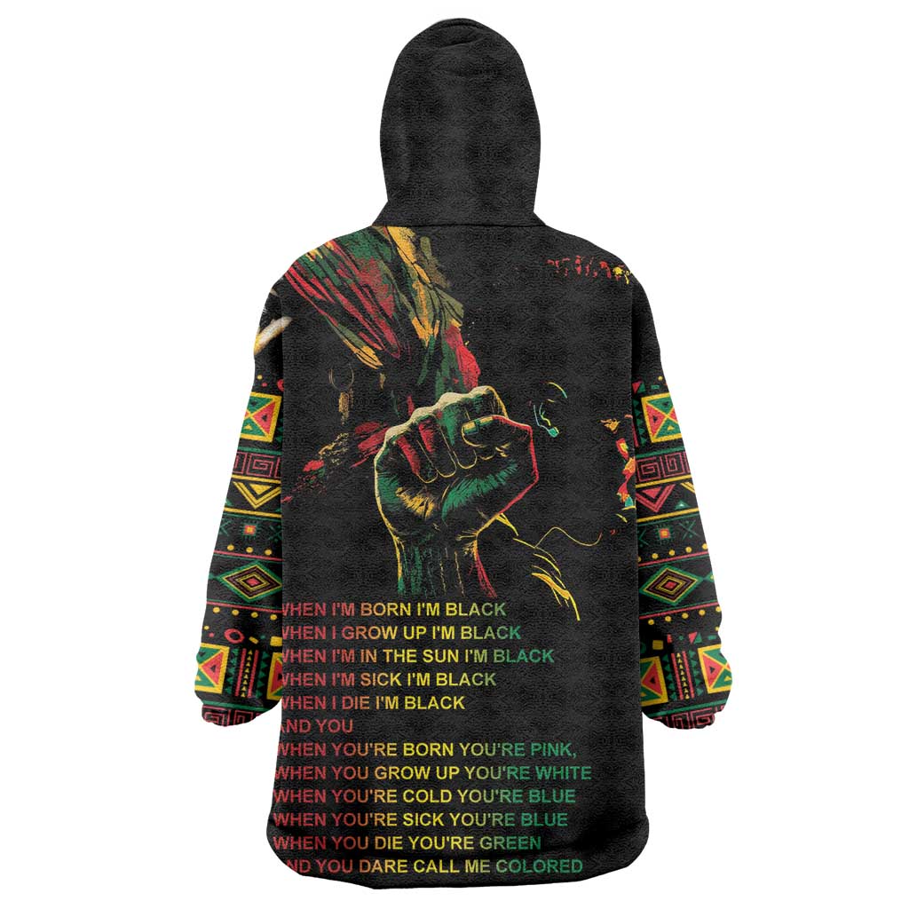 When I'm Born I'm Black Wearable Blanket Hoodie Black History Black Month LT9