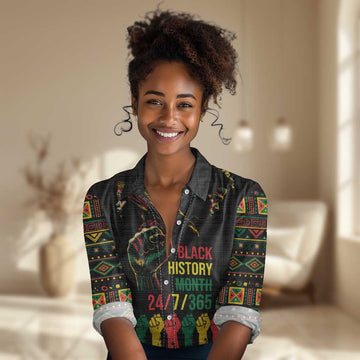 When I'm Born I'm Black Women Casual Shirt Black History Black Month LT9