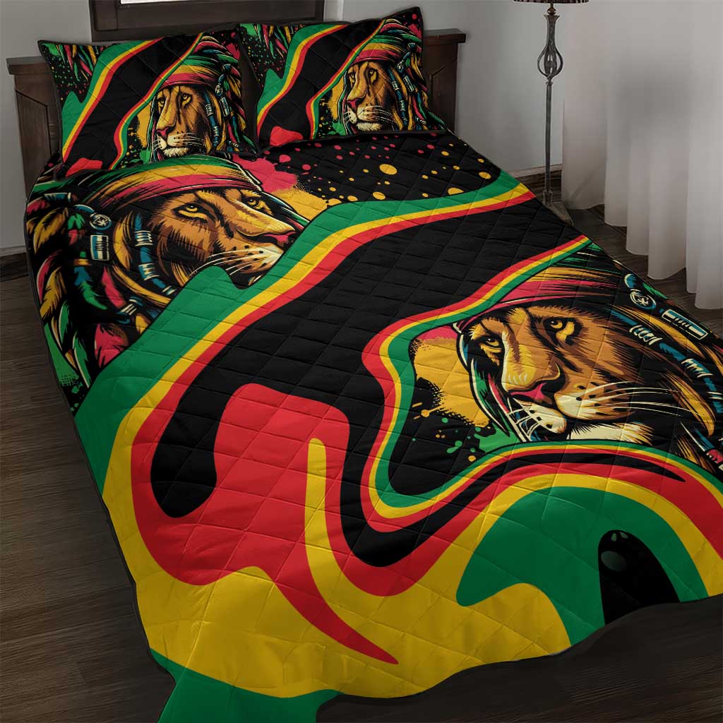 Proud Afro-Jamaicans Rasta Lion Quilt Bed Set Reggae My Soul LT9