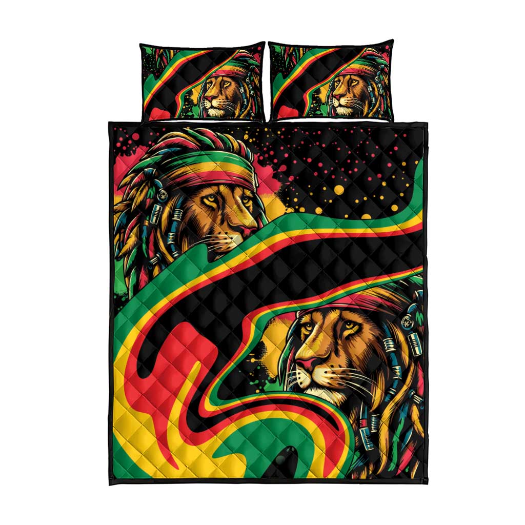 Proud Afro-Jamaicans Rasta Lion Quilt Bed Set Reggae My Soul LT9