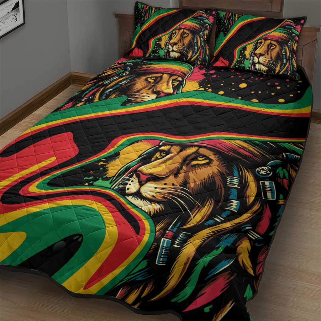 Proud Afro-Jamaicans Rasta Lion Quilt Bed Set Reggae My Soul LT9