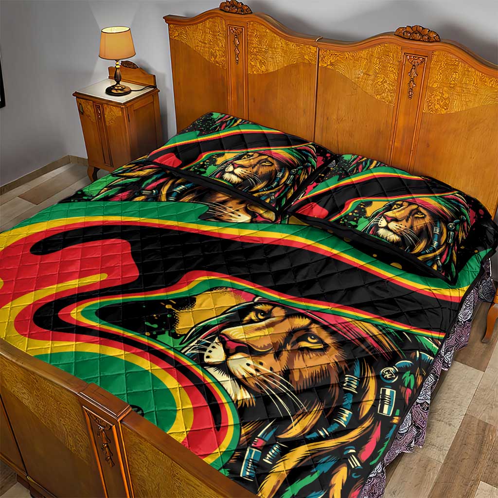 Proud Afro-Jamaicans Rasta Lion Quilt Bed Set Reggae My Soul LT9