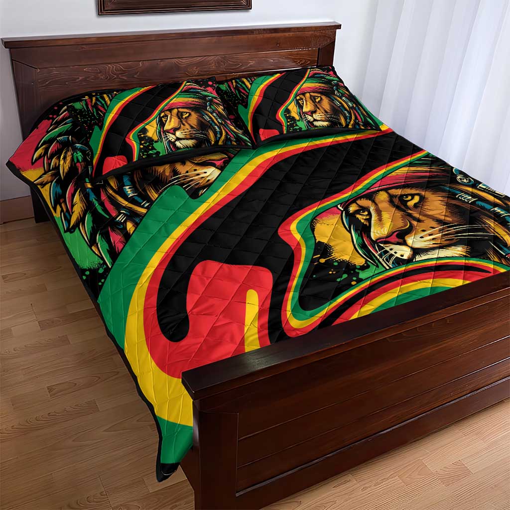 Proud Afro-Jamaicans Rasta Lion Quilt Bed Set Reggae My Soul LT9