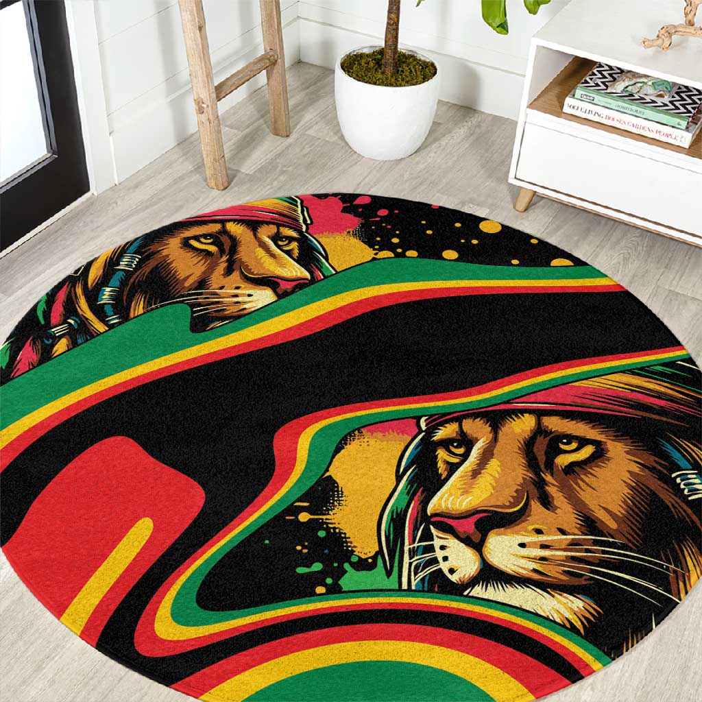 Proud Afro-Jamaicans Rasta Lion Round Carpet Reggae My Soul LT9