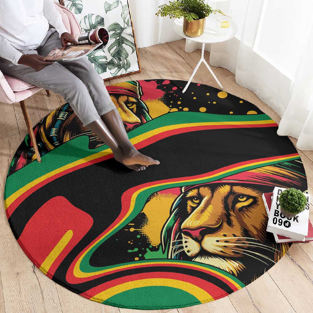 Proud Afro-Jamaicans Rasta Lion Round Carpet Reggae My Soul LT9