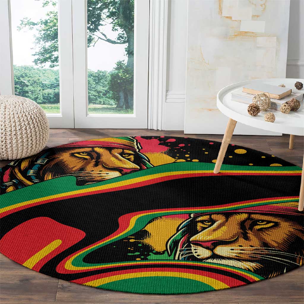 Proud Afro-Jamaicans Rasta Lion Round Carpet Reggae My Soul LT9