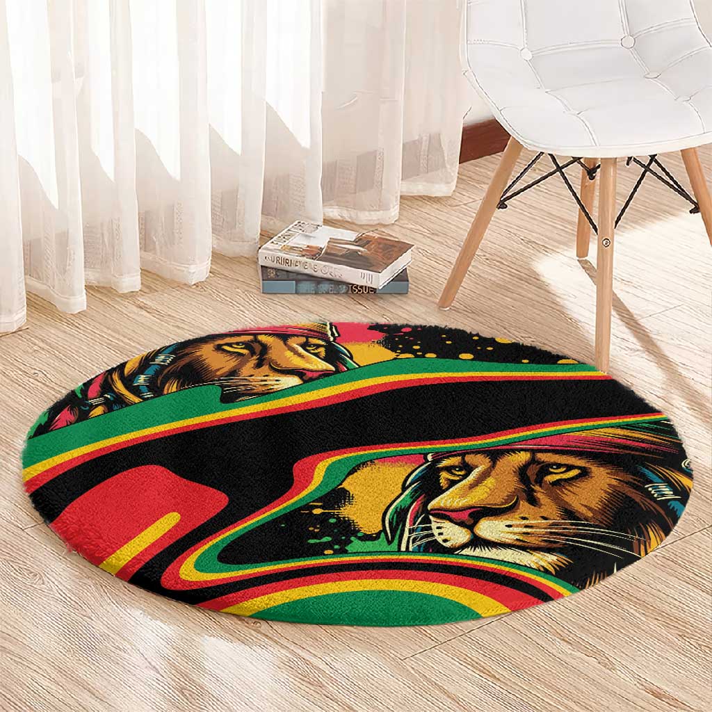 Proud Afro-Jamaicans Rasta Lion Round Carpet Reggae My Soul LT9