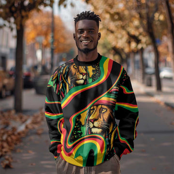 Proud Afro-Jamaicans Rasta Lion Sweatshirt Reggae My Soul LT9
