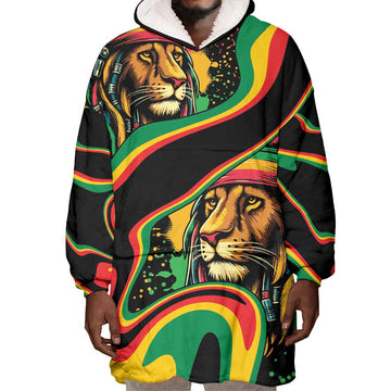 Proud Afro-Jamaicans Rasta Lion Wearable Blanket Hoodie Reggae My Soul LT9