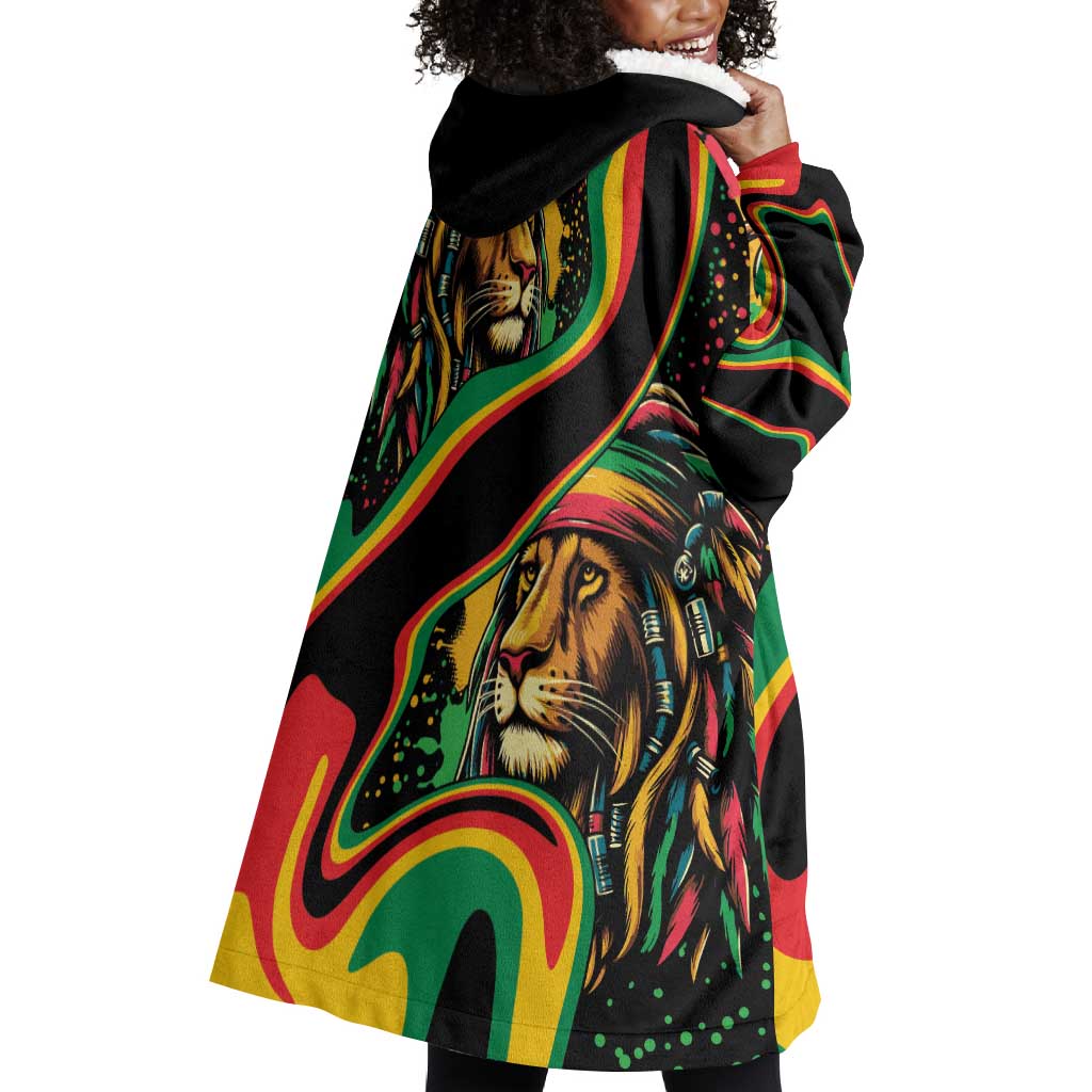 Proud Afro-Jamaicans Rasta Lion Wearable Blanket Hoodie Reggae My Soul LT9