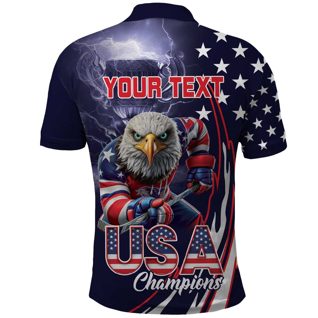 United States Ice Hockey Champions Personalized Polo Shirt Lets Go Boy USA Goal LT9