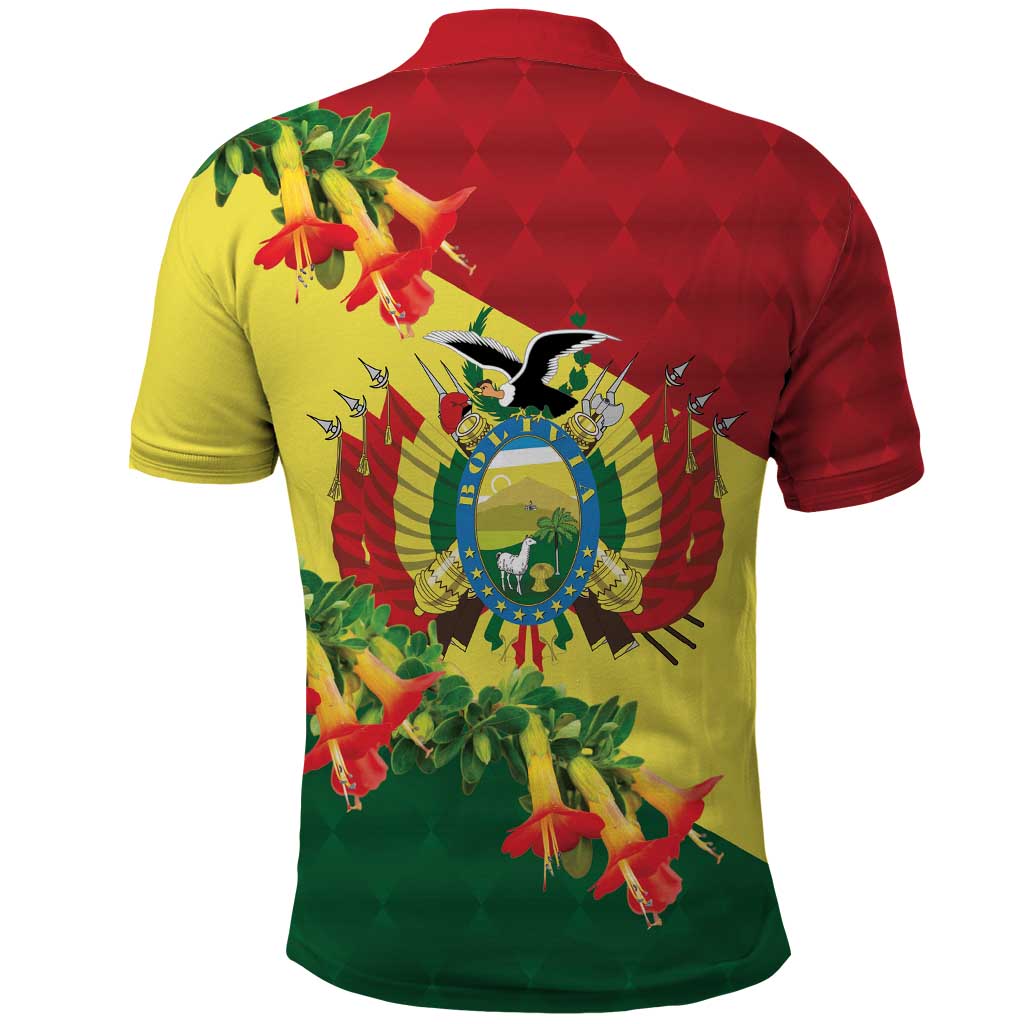 Bolivia Andean Condor Kantuta Flowers Polo Shirt LT9