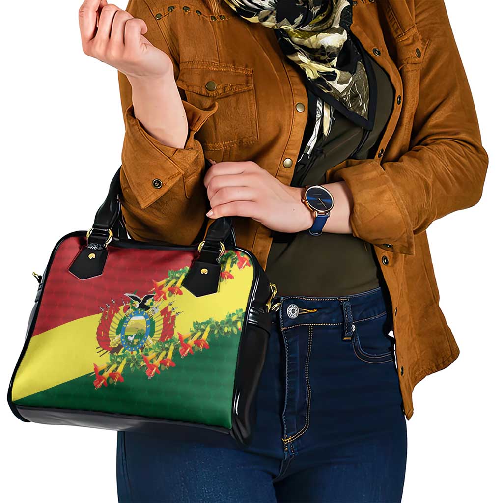 Bolivia Andean Condor Kantuta Flowers Shoulder Handbag LT9