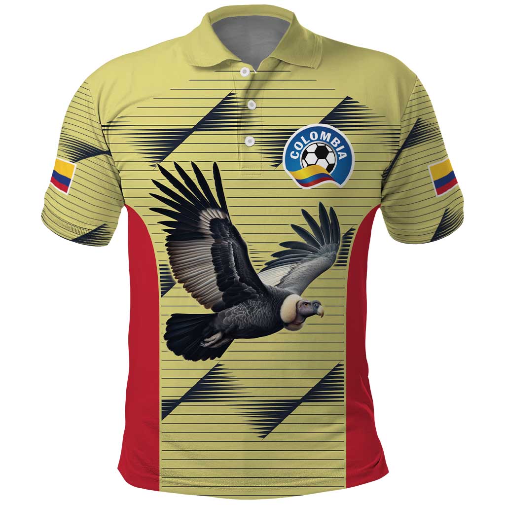 Colombia Football Custom Polo Shirt Los Cafeteros Andean Condor LT9