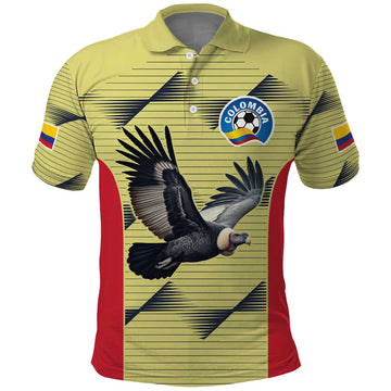 Colombia Football Custom Polo Shirt Los Cafeteros Andean Condor LT9