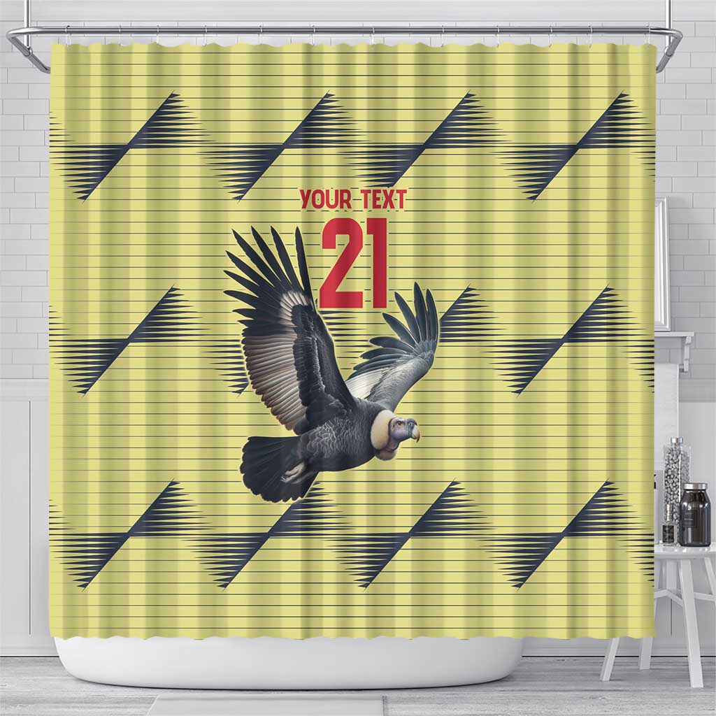 Colombia Football Custom Shower Curtain Los Cafeteros Andean Condor LT9