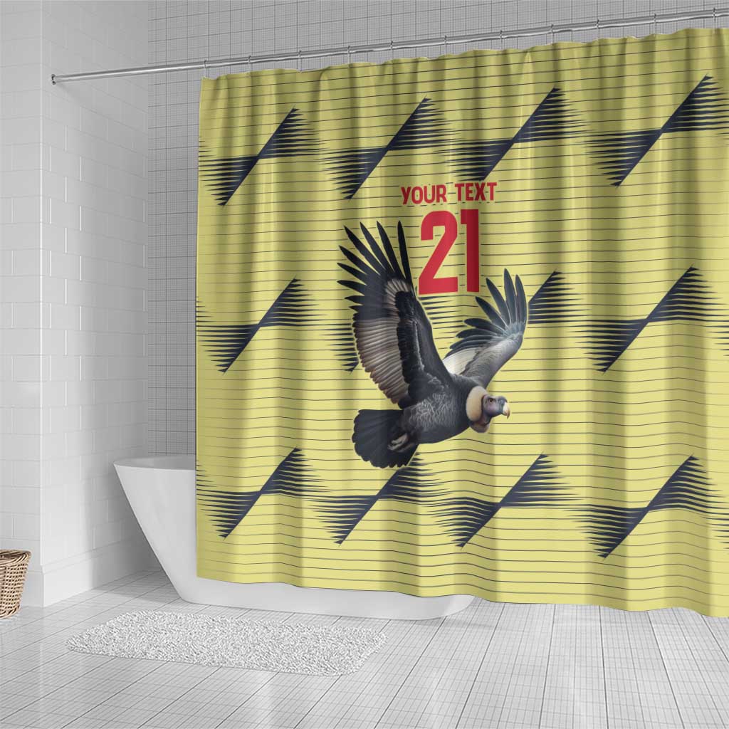 Colombia Football Custom Shower Curtain Los Cafeteros Andean Condor LT9