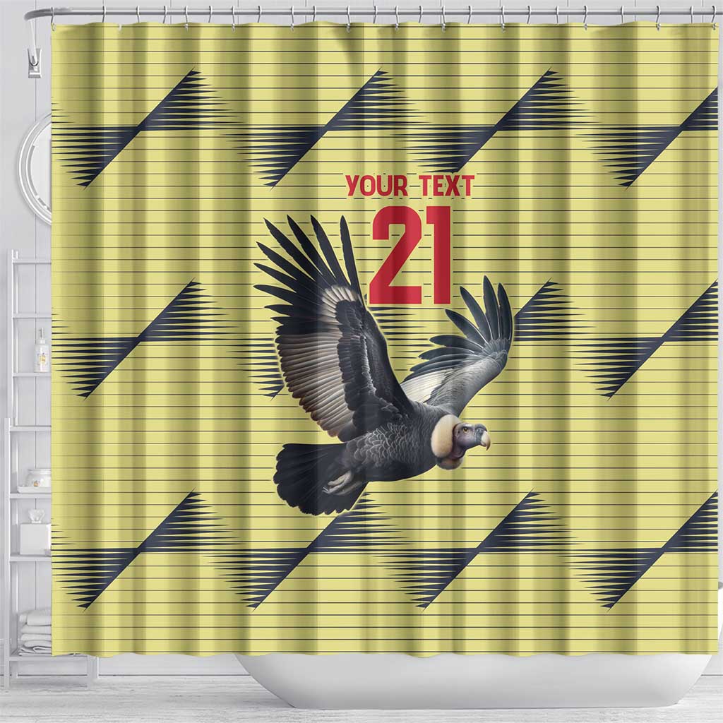 Colombia Football Custom Shower Curtain Los Cafeteros Andean Condor LT9