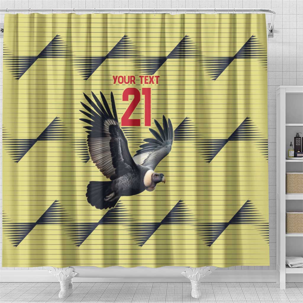 Colombia Football Custom Shower Curtain Los Cafeteros Andean Condor LT9