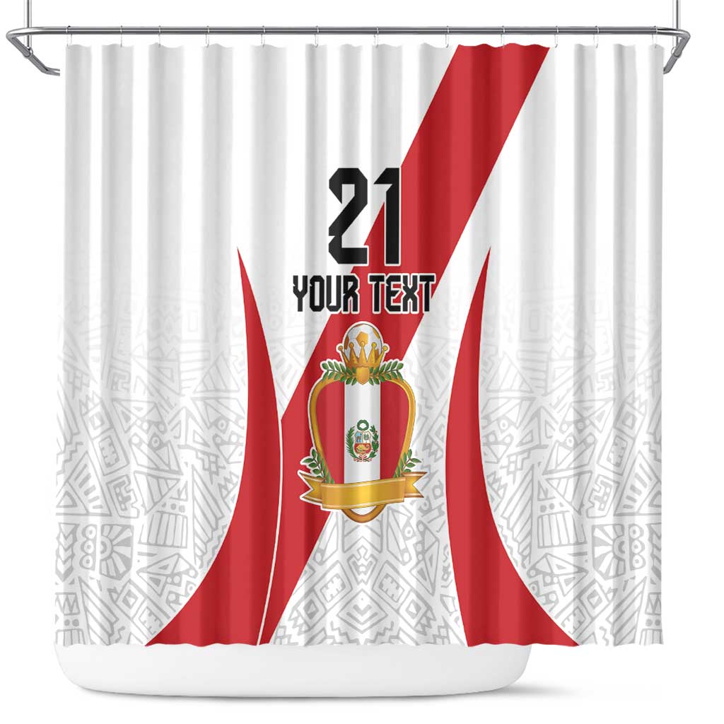 Peru Football Custom Shower Curtain La Bicolor Arriba Peru LT9